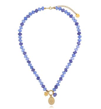 Naszyjnik niebieski z agatami NPA1353
