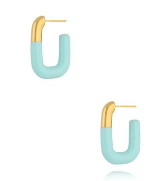 Kolczyki emaliowane błękitne owalne KSY0501