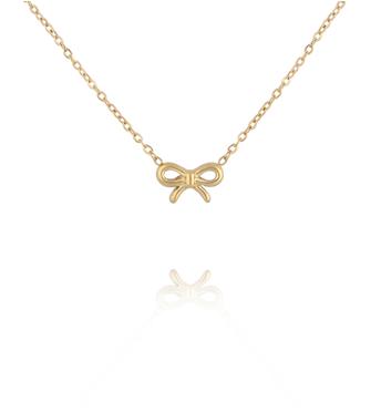 Naszyjnik z kokardką złoty NSY0790