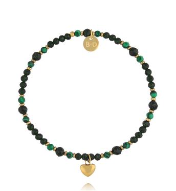 Bransoletka zielona z sercem BTW3746