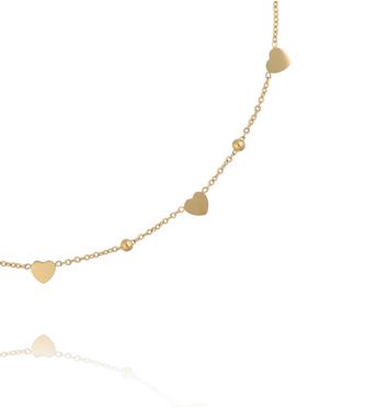 Naszyjnik z drobnymi serduszkami i kuleczkami w kolorze złota NSY0926