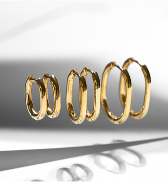 Kolczyki złote owalne średnie Tamala KSA0938