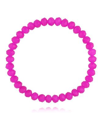 Bransoletka z różowych, fasetowanych koralików BCY0442