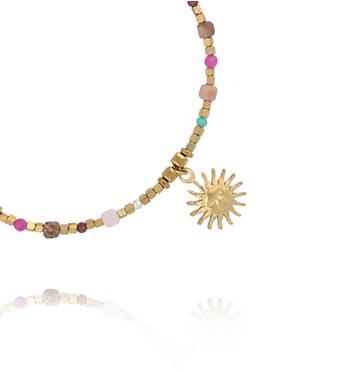 Bransoletka z kamieniami naturalnymi i słońcem BEA0093