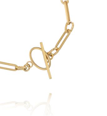 Bransoletka z ogniw i zapięciem toggle w złotym kolorze BEA0057