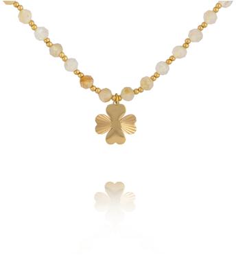 Naszyjnik z cytrynami i koniczynką NTW1647