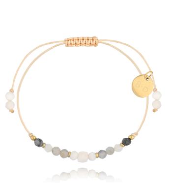 Bransoletka szara z kamieniami naturalnymi Galena BMT0007