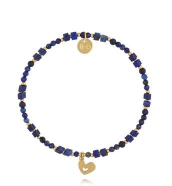 Bransoletka z lapisu lazuli z zawieszką w kształcie serca BTW3504
