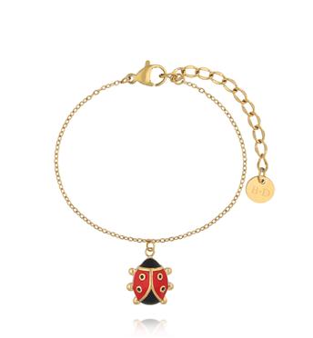 Bransoletka dla dziewczynki z zawieszką w kształcie biedronki BSY0570