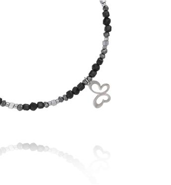 Bransoletka z hematytami i motylkiem BTW3668