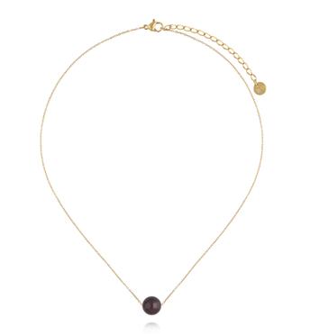 Naszyjnik z granatem na delikatnym złotym łańcuszku NLB0388