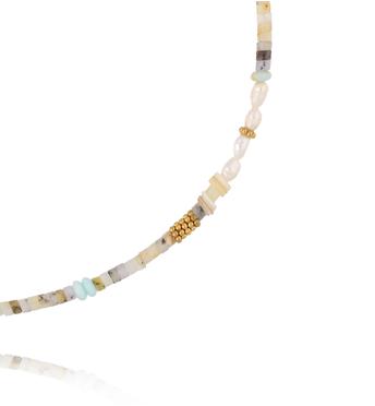 Naszyjnik z drobnymi kamieniami w naturalnych odcieniach NSC0649