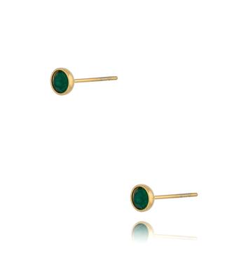 Kolczyki z cyrkoniami zieleń butelkowa Color Palette KSA0600