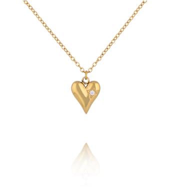 Naszyjnik z minimalistycznym sercem i cyrkonią NSY0845