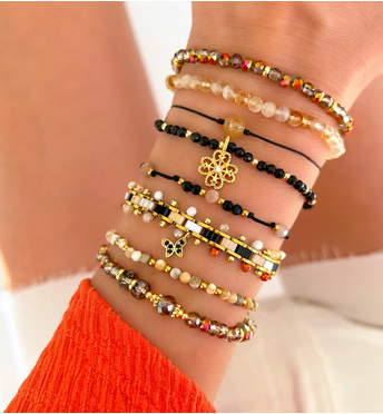 Bransoletka kremowa z kamieniami naturalnymi Latifa BSC1586