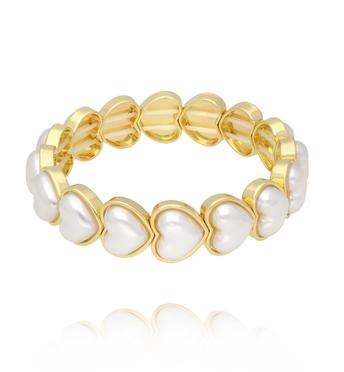 Bransoletka z perłami w kształcie serc BCR0027