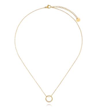 Naszyjnik z okrągłą zawieszką i subtelnymi kryształkami NSY0907