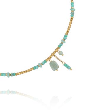 Naszyjnik z amazonitami i turkusami NTW1588