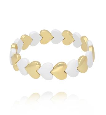 Bransoletka z serduszek biało-złota BCR0032