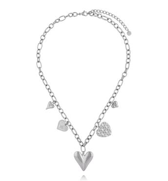 Naszyjnik srebrny z sercami NEA0040