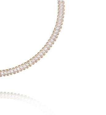 Naszyjnik typu tennis z kryształkami złoty NSY0704