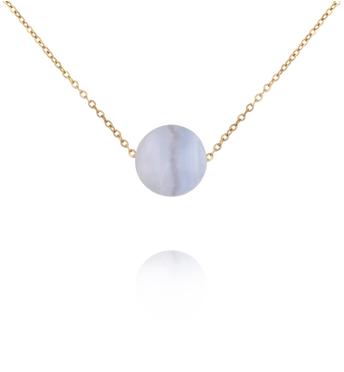 Naszyjnik z chalcedonem na delikatnym złotym łańcuszku NLB0383