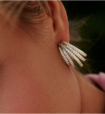 Kolczyki złote z cyrkoniami Acacia KSS1420