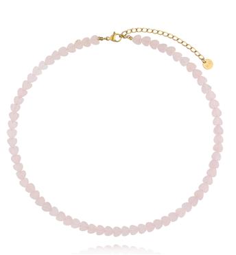 Naszyjnik z kwarcu różowego – serca NTW1650