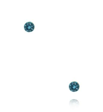 Kolczyki z niebieskim kryształem w złotej oprawie KCA0166