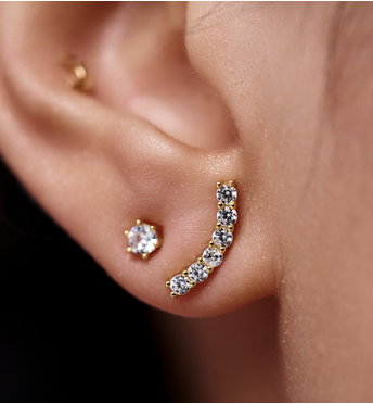 Zestaw kolczyków pozłacanych z cyrkoniami KLT0052