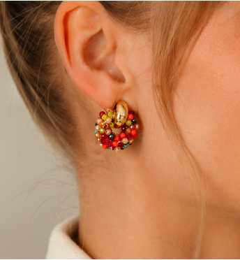 Kolczyki z kolorowymi kryształkami KWE0176