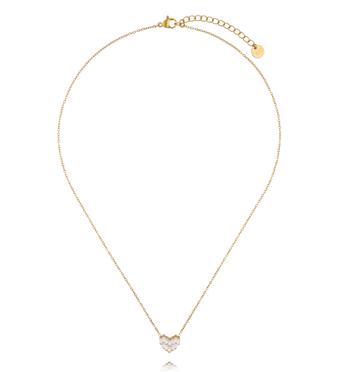 Naszyjnik złoty z sercem i kryształkami NSY0885