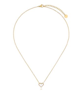 Naszyjnik z białym sercem w stylu pixel w kolorze złota NSY0929