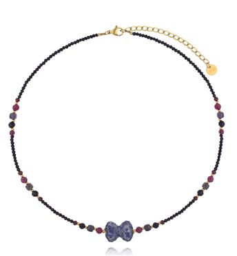 Naszyjnik z lapisami i kokardką NPA1561