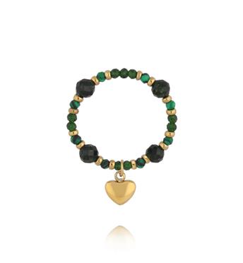 Pierścionek elastyczny zielony PTW0652