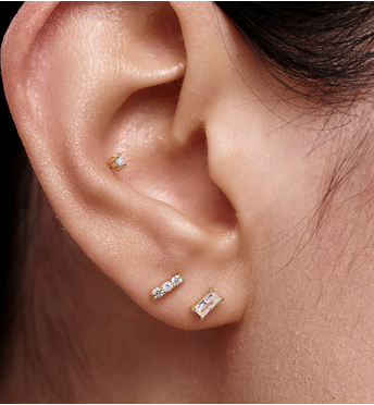 Zestaw kolczyków pozłacanych z cyrkoniami KLT0053