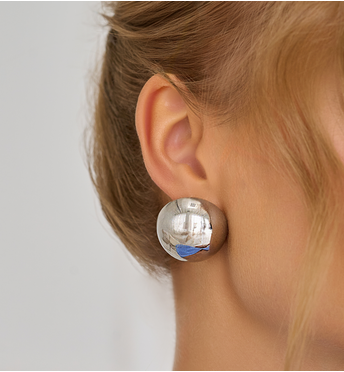 Kolczyki srebrne pół kulki duże City Glam KSA1905