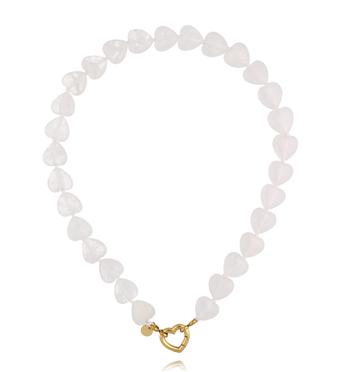 Naszyjnik z jadeitami w kształcie serca NPA1602