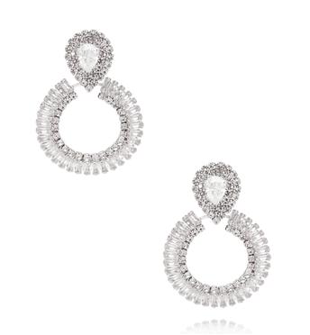 Kolczyki koła z cyrkoniami srebrne KLU0195