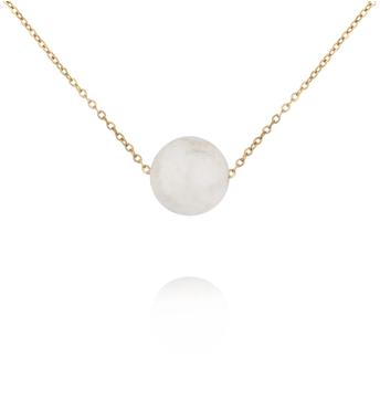 Naszyjnik z kamieniem księżycowym na delikatnym złotym łańcuszku NLB0396