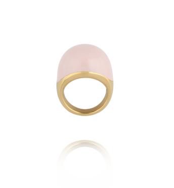Pierścionek złoty z emalią Blush Pink PSA1357