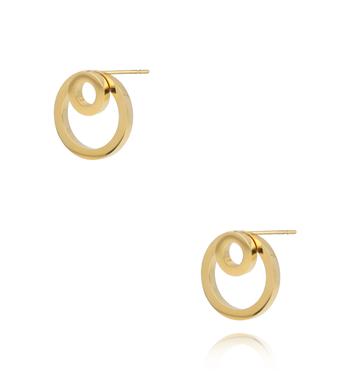 Kolczyki złote podwójne okrągłe Ashild KSA1108