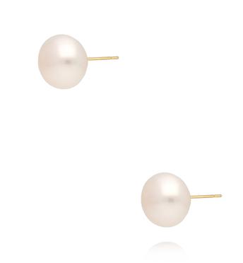 Kolczyki klasyczne z białą perłą KLU0165