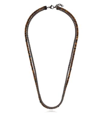 Naszyjnik z tygrysim okiem i łańcuchem męski NMITC0259