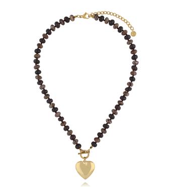 Naszyjnik z kamieni naturalnych z zawieszką serce NPA1510