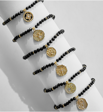 Bransoletka czarna z turmalinami Biskira BTW2217