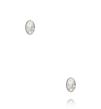Kolczyki z kryształkiem srebrne owalne KSY0708