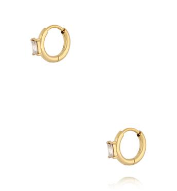 Kolczyki złocone z prostokątnymi cyrkoniami KSA2538