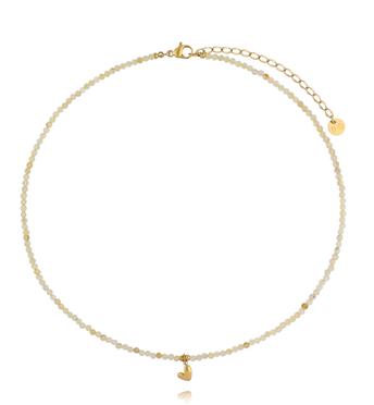 Naszyjnik z cytrynami i złotym serduszkiem NTW1556