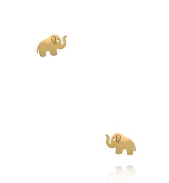 Kolczyki wkrętki w kształcie słonika złote KSY0624